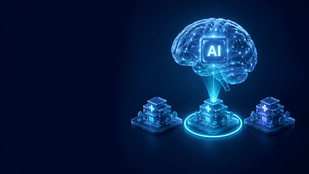 AI ranking three candidate clinical trial sites and highlighting the site most likely to recruit