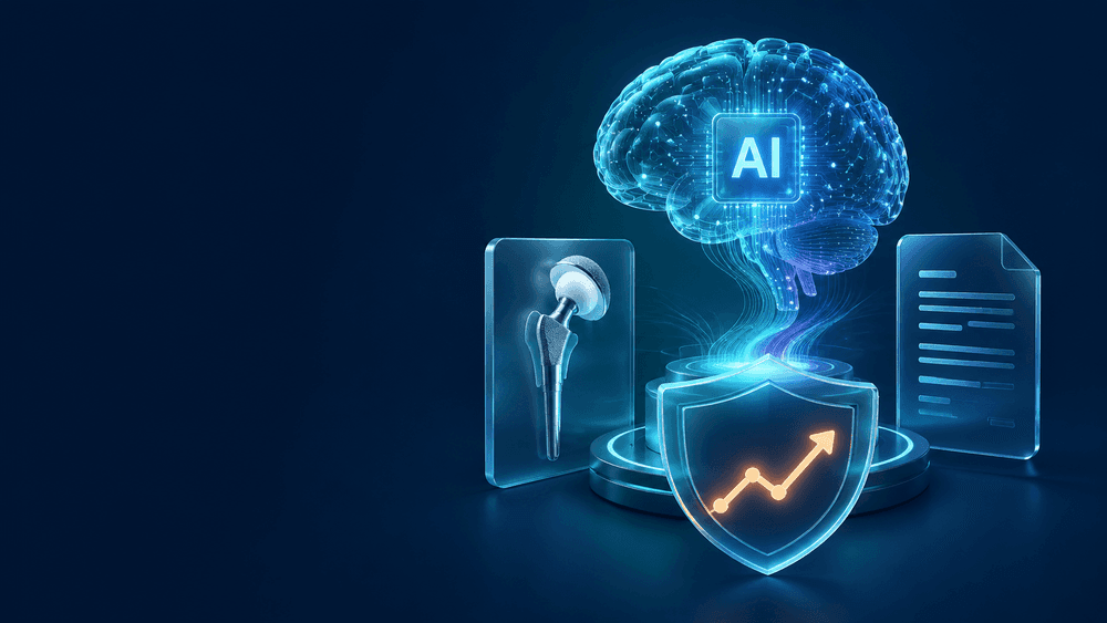AI linking an orthopaedic implant, complaint records and a trend shield for MedTech post-market surveillance